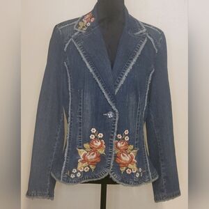 Embroidered Floral Denim Jacket